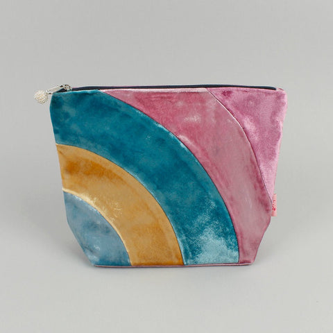 Velvet Rainbow Patch Cosmetic Bag