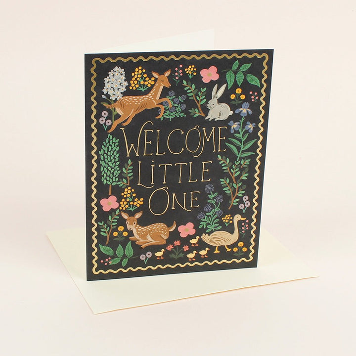 Welcome Little One Woodland Card - Green Tulip