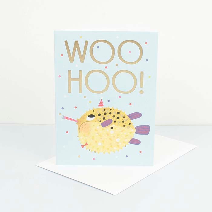 Woo Hoo! Puffer Card - Green Tulip