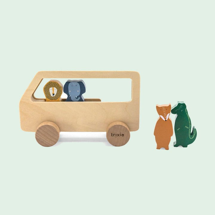 Wooden Animal Bus - Green Tulip