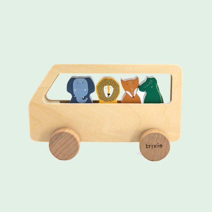 Wooden Animal Bus - Green Tulip