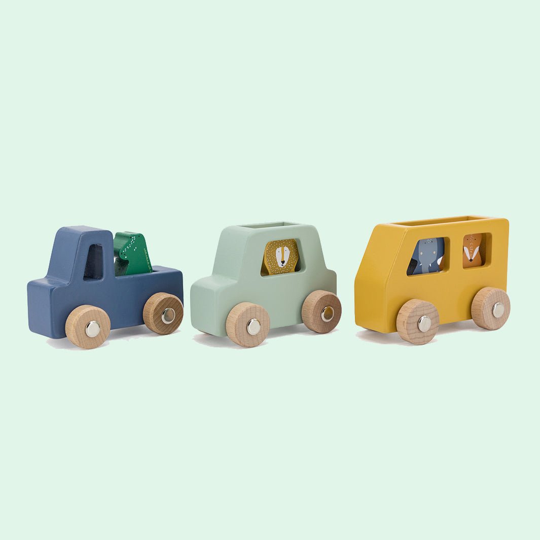 Wooden Animal Car Set - Green Tulip