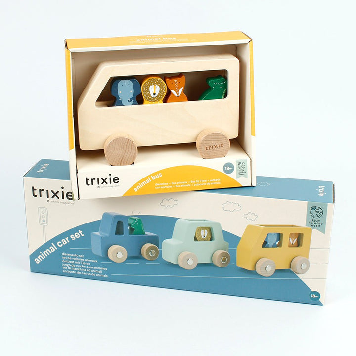 Wooden Animal Car Set - Green Tulip