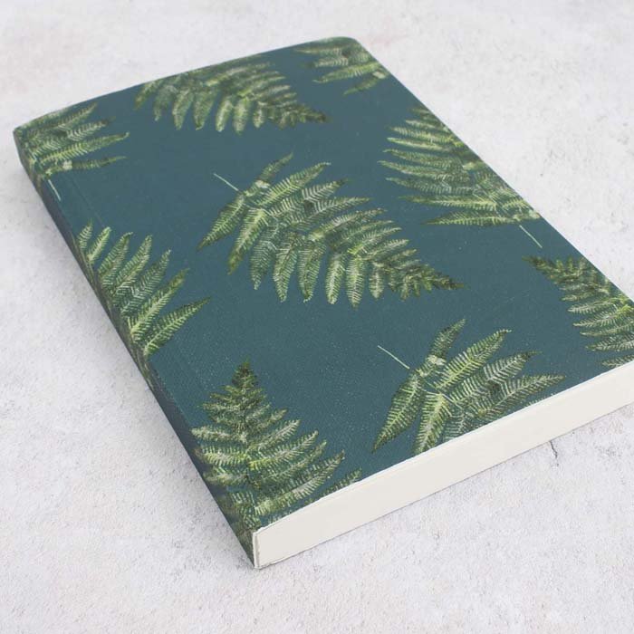 Woodland Fern Noir A6 Notebook - Green Tulip