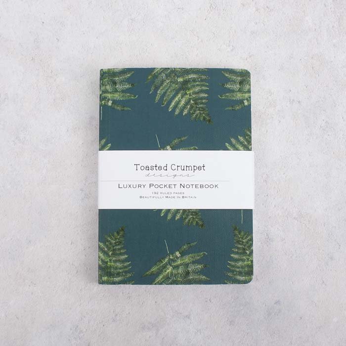 Woodland Fern Noir A6 Notebook - Green Tulip