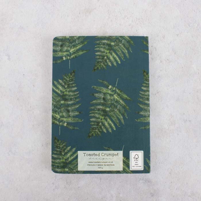 Woodland Fern Noir A6 Notebook - Green Tulip