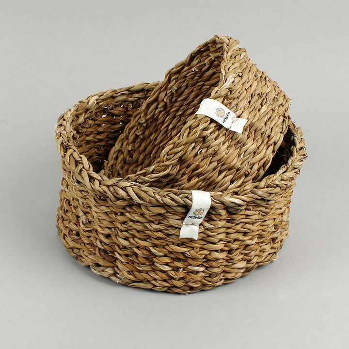 Woven Seagrass Basket - Small - Green Tulip