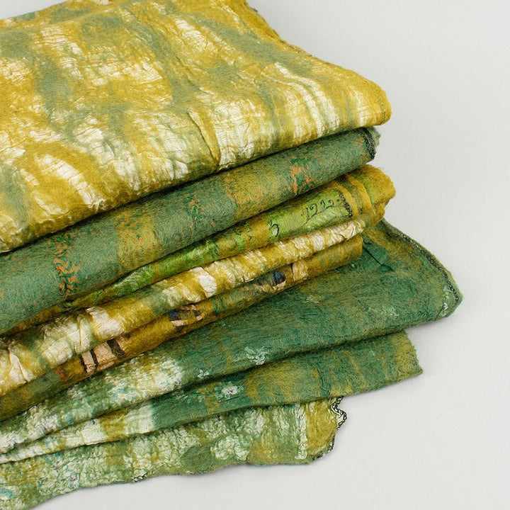 Yamala Felted Silk Scarf - Olive/Green - Green Tulip