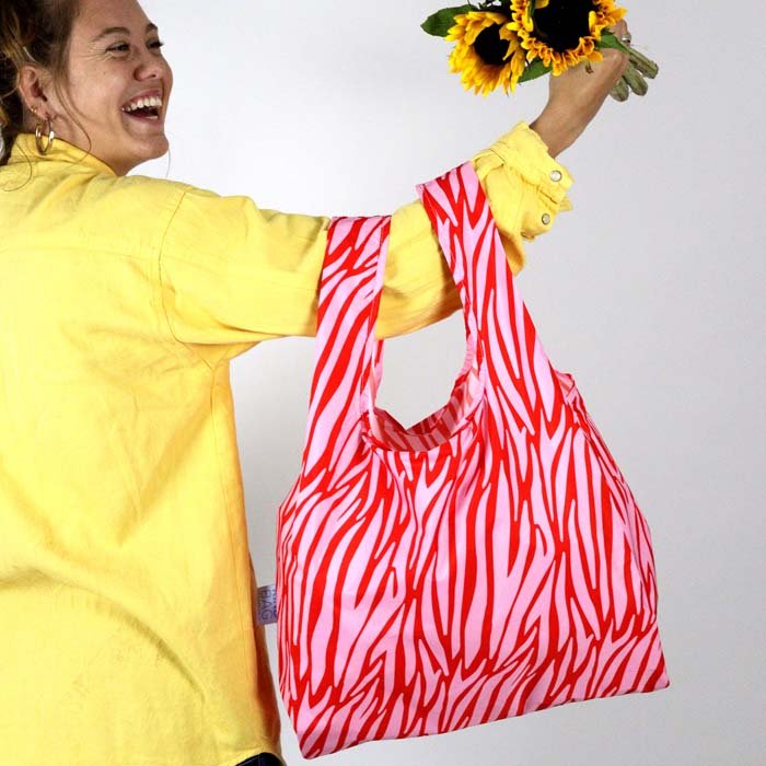 Zebra Reusable Shopping Bag - Medium - Green Tulip