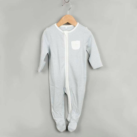 Zip-Up Sleepsuit - Blue Stripe