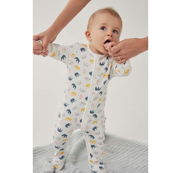 Zip - Up Sleepsuit - Little Elephant - Green Tulip