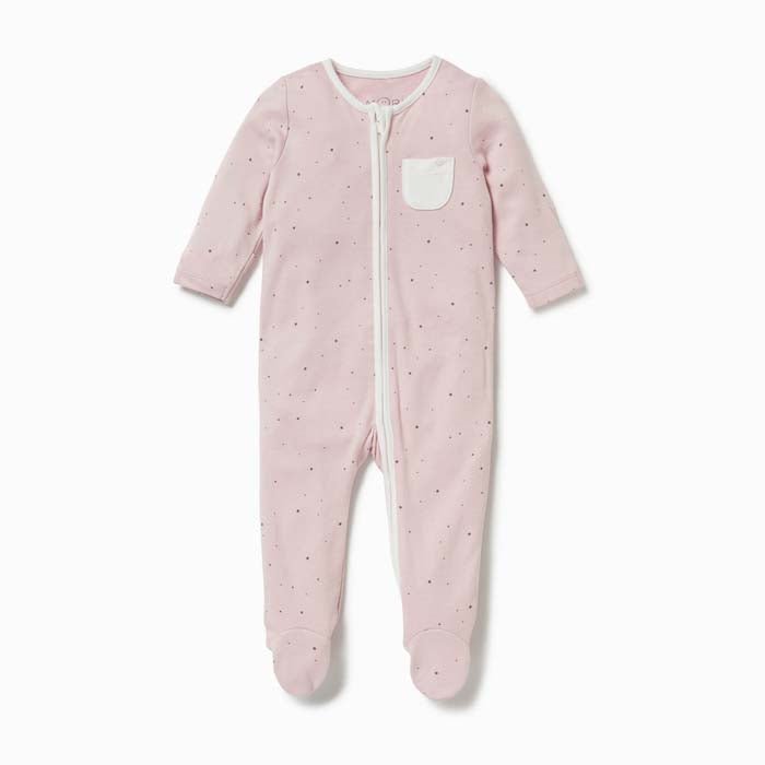 Zip - Up Sleepsuit - Stardust - Green Tulip