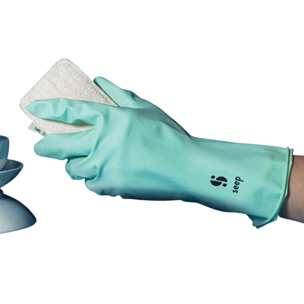 *NQP* Sustainably Sourced Rubber Gloves - Turquoise - Size Medium