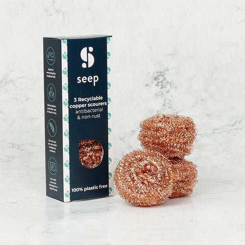 *NQP* Recyclable Copper Scourers - Pack of 3